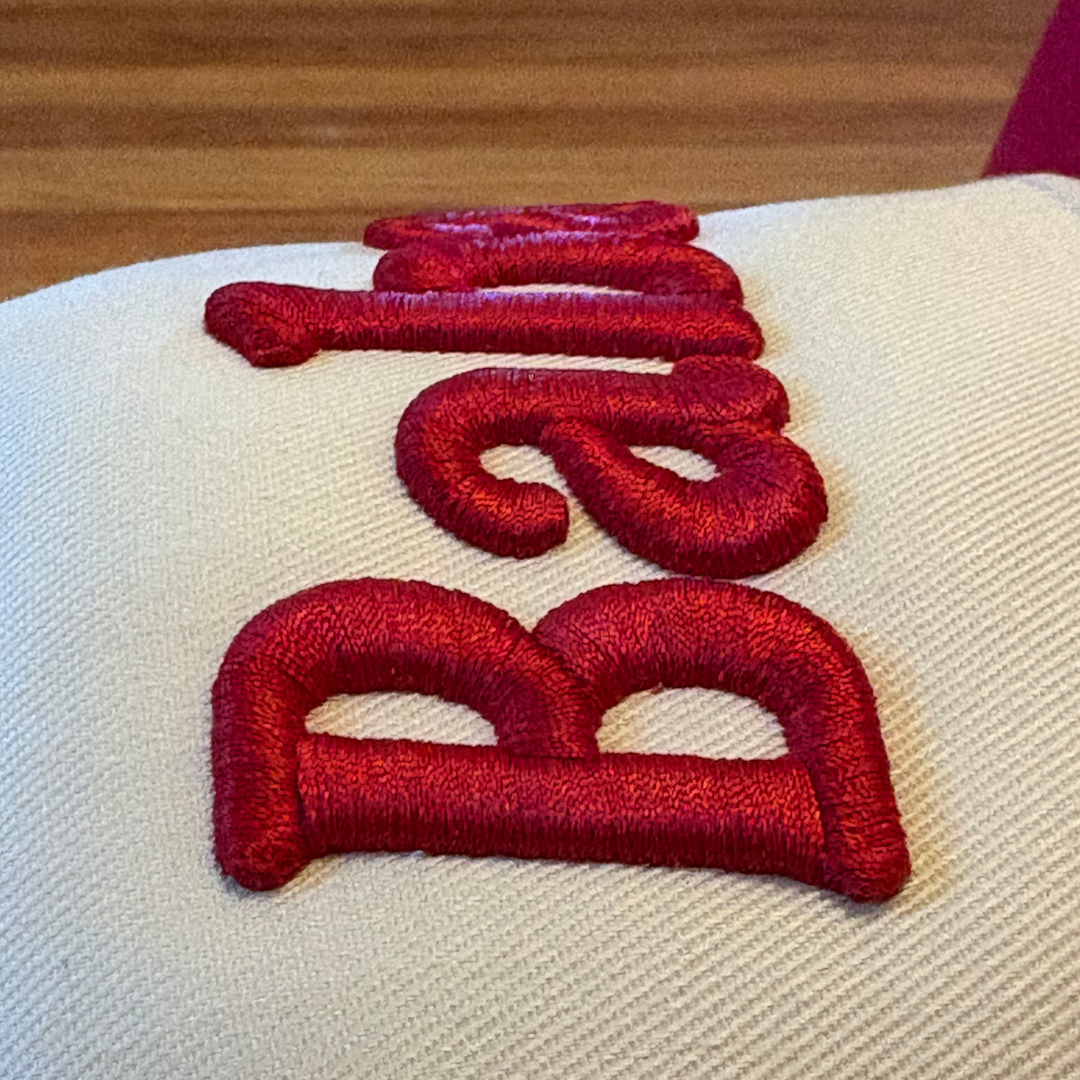 BABAM Hat – Red/Natural (Puff Embroidery)