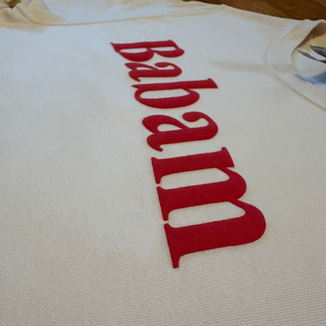 BABAM Crewneck – Sweet Cream Heather (Puff Print)